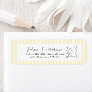 Soft Yellow Striped Elegant Return Address Label