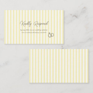 Soft Yellow Striped Elegant Wedding Website RSVP Enclosure Card