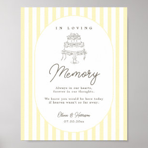 Soft Yellow Striped Wedding Memorial Sign