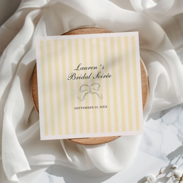 Soft Yellow Stripes Bridal Soirée Napkin (Creator Uploaded)
