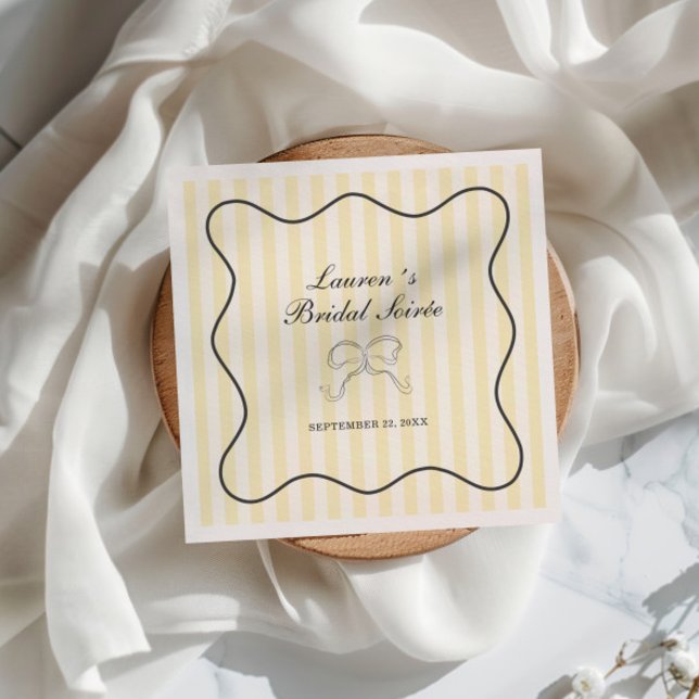Soft Yellow Stripes Bridal Soirée Napkin (Creator Uploaded)