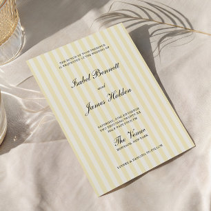 Soft Yellow Stripes Wedding Invitation