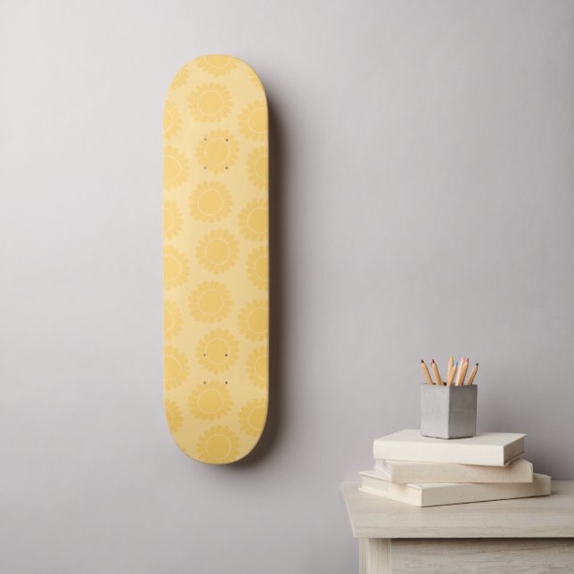 Soft Yellow Sunflower Bloom 1 Skateboard (Wall Art)