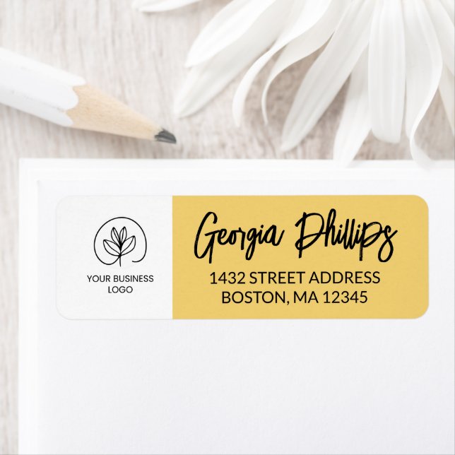 Soft Yellow & White With Your Business Logo (Insitu)