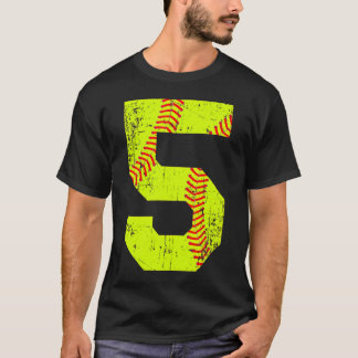 Softball 5 Jersey Number T-Shirt