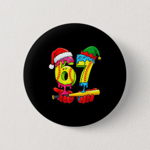 Softball 67 Ice Cream Drip Six Seven Boys Funny Ch 6 Cm Round Badge