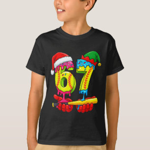 Softball 67 Ice Cream Drip Six Seven Boys Funny Ch T-Shirt