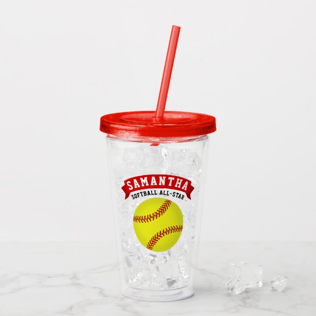 Softball All-Star Acrylic Tumbler (Back Ice)