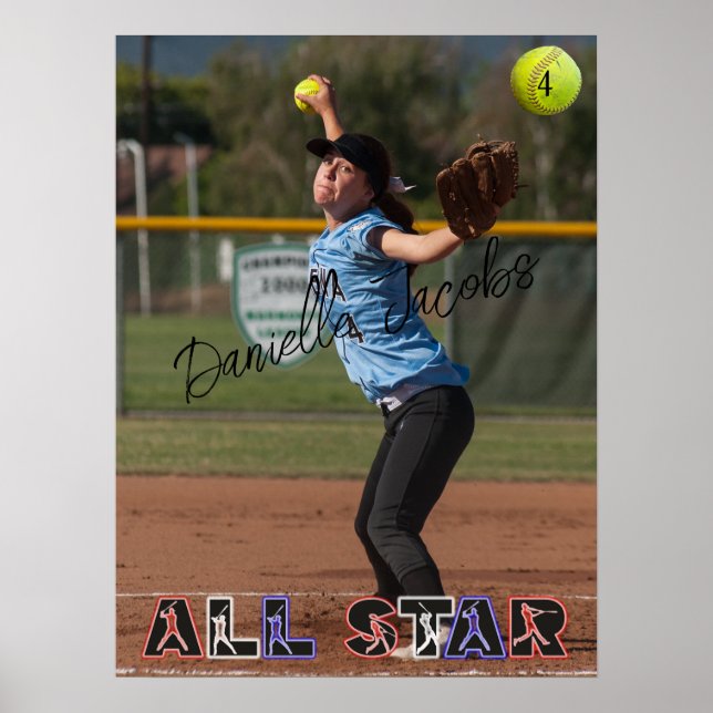 Softball All Star Replace Photo Poster (Front)