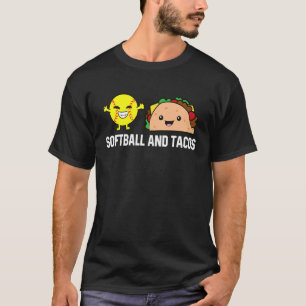 Softball And Tacos Catcher Pitcher Softball T-Shirt