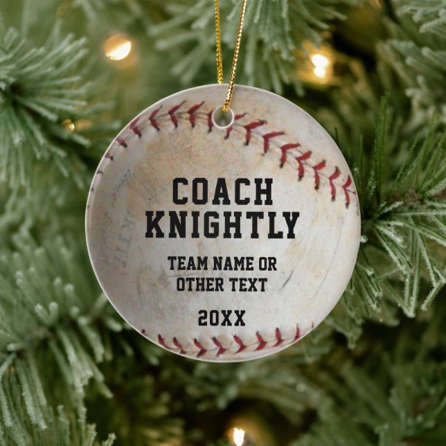 Softball Ball Coach Photo Personalised Ceramic Tree Decoration (Tree)