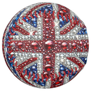 Softball ball with British Colours Design