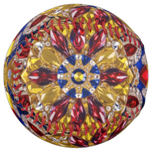 Softball ball with Colombian Colours Design
