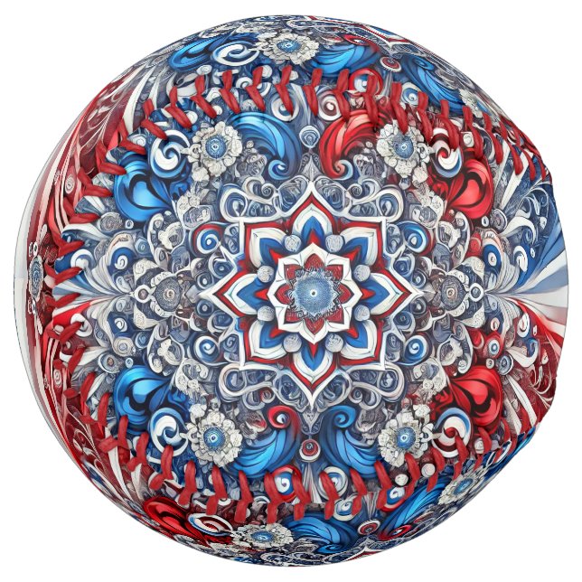 Softball ball with French Colours Design (Front Left)