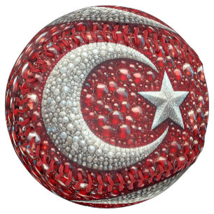 Softball ball with Turkish Colours Design