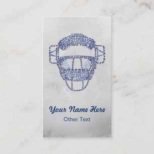 Softball Baseball Catcher's Mask Business Cards