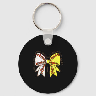 Softball Baseball Mom Bow Christian With Man This  Key Ring