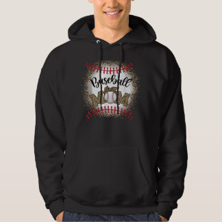 Softball Baseball Mum Leopard Mother's Day Mothers Hoodie