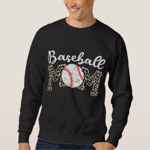 Softball Baseball Mum Leopard Mother's Day Sweatshirt