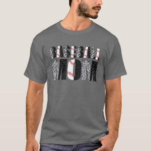Softball Baseball Mum Leopard Tee Mother's Day