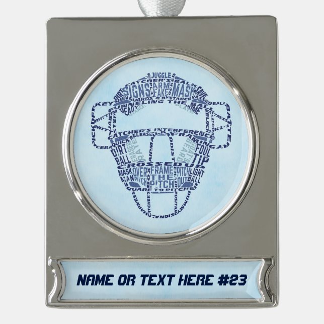 Softball Baseball Personalised Christmas Ornament (Front)