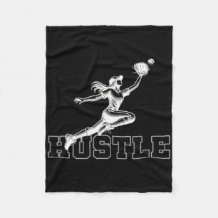 Softball, Baseball, Sports, Women Athletes, Hustle Fleece Blanket