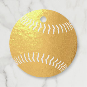 softball baseball thank you gold favour tags