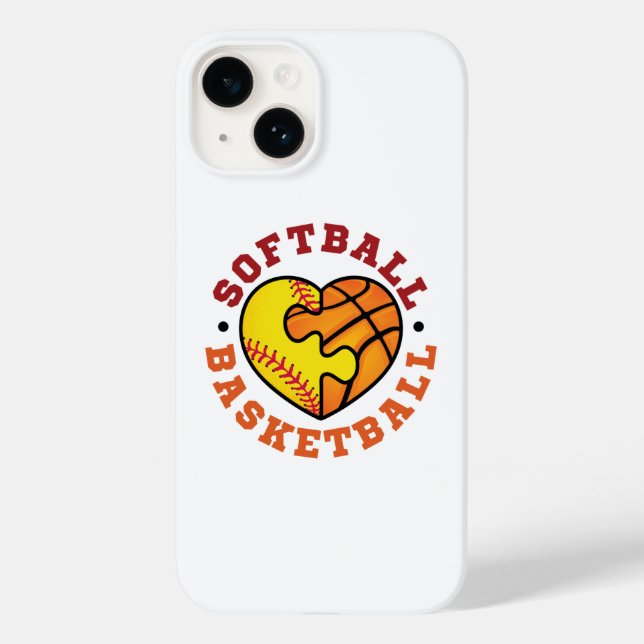 Softball Basketball Heart Case-Mate iPhone Case (Back)