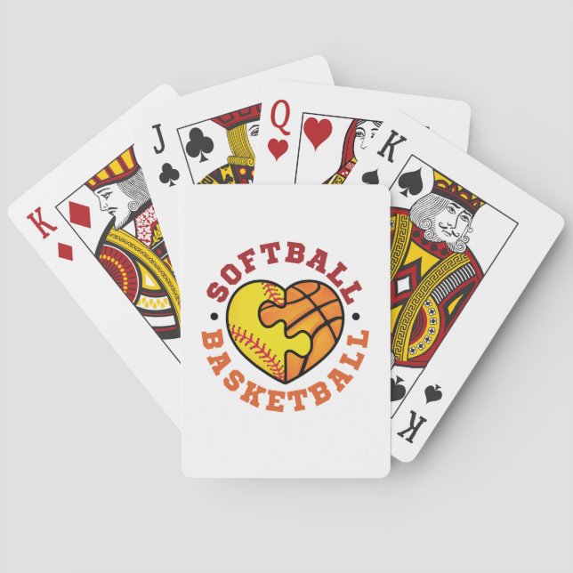 Softball Basketball Heart Playing Cards (Back)