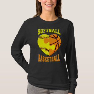 Softball Basketball Sports  Heart Activity Hobby F T-Shirt