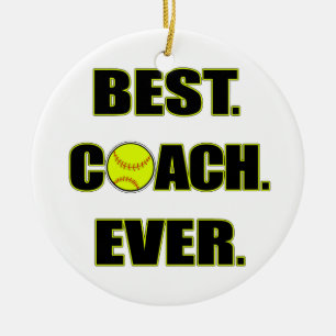 Softball Best Coach Ever Ceramic Tree Decoration