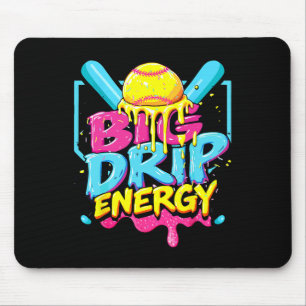 Softball Big Drip Energy Girls Ice Cream Dripping  Mouse Pad
