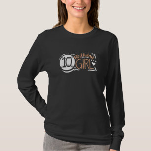 Softball Birthday Girl 10th Leopoard Pattern Girls T-Shirt