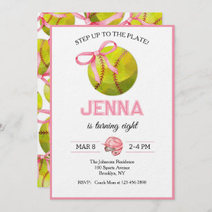 Softball Birthday Invitation