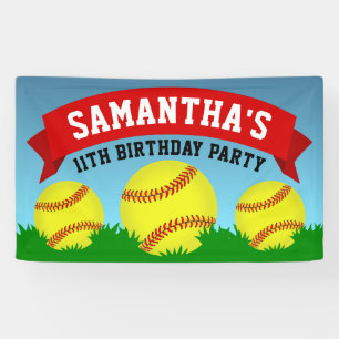 Softball Birthday Party Banner