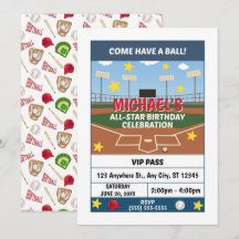 Softball Birthday Party Invitation