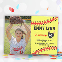 Softball Birthday Photo 