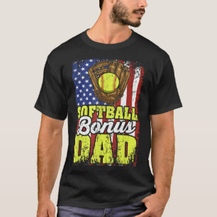 Softball bonus dad baseball dad softball player  T-Shirt