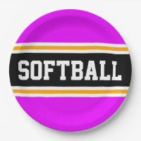 SOFTBALL Bright Pink Black Orange Racing Stripes