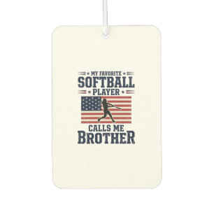 Softball Brother Patriotic Vintage Engraving Shirt Car Air Freshener