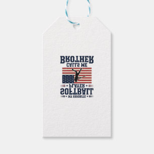 Softball Brother Patriotic Vintage Engraving Shirt Gift Tags