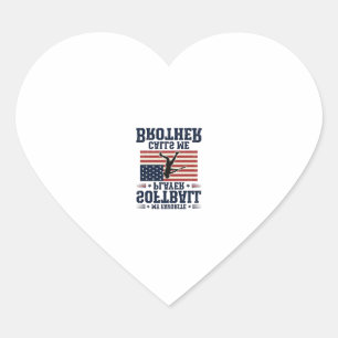 Softball Brother Patriotic Vintage Engraving Shirt Heart Sticker