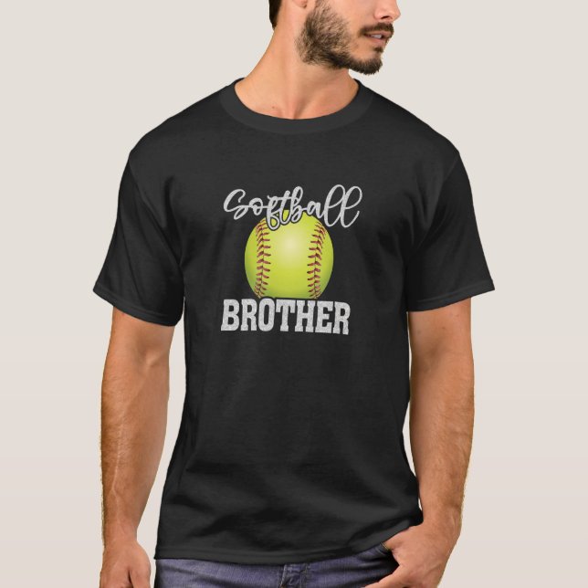 Softball Brother Vintage Softball Family Matching  T-Shirt (Front)