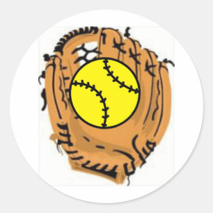 Softball Catcher Classic Round Sticker