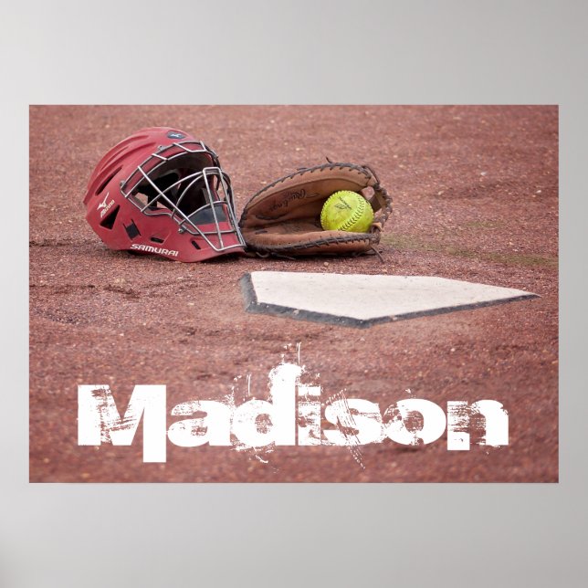 Softball Catcher Custom Poster (Front)