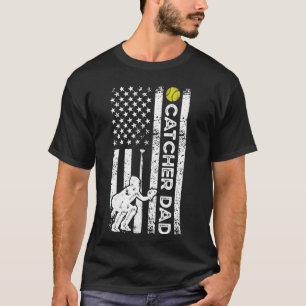 Softball Catcher Dad Of A Softball Catcher Father  T-Shirt