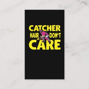 Softball Catcher Hair Girl Female Softball Player Business Card