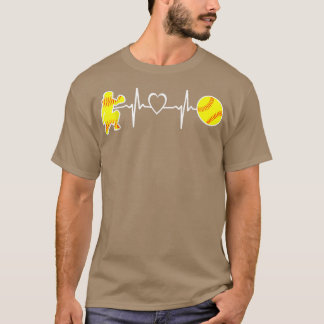 Softball Catcher Heartbeat  T-Shirt