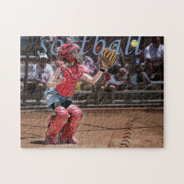 Softball Catcher Jigsaw Puzzle (Horizontal)