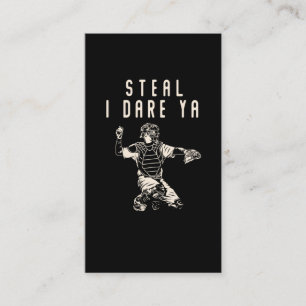 Softball Catcher Kids Funny Baseball Player Humour Business Card